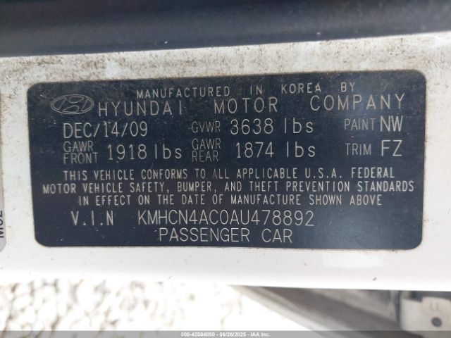 2010 HYUNDAI ACCENT KMHCN4AC0AU478892 Photo 8