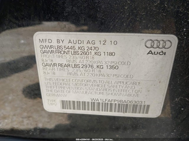 2011 AUDI Q5 WA1LFAFP9BA063031 Photo 8