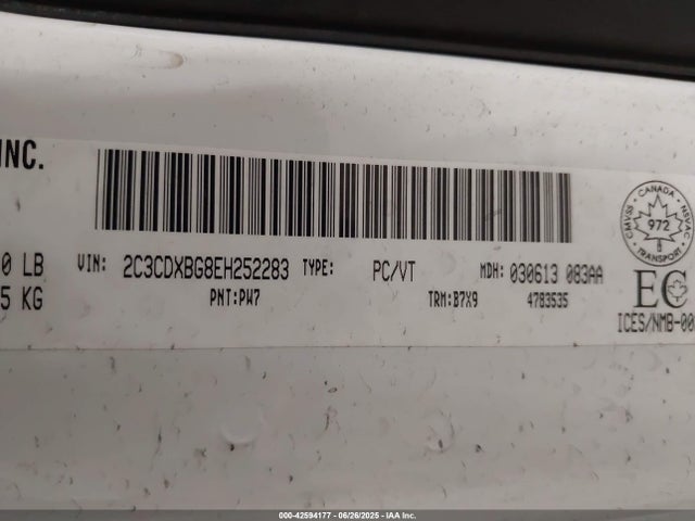 2C3CDXBG8EH252283 Dodge 2014