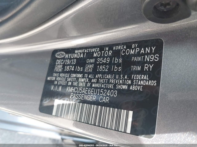 KMHCU5AE6EU152403 Hyundai dohc gdi gamma