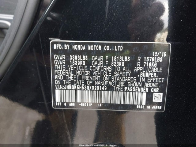 JHMGK5H53GX020149 Honda l15b1