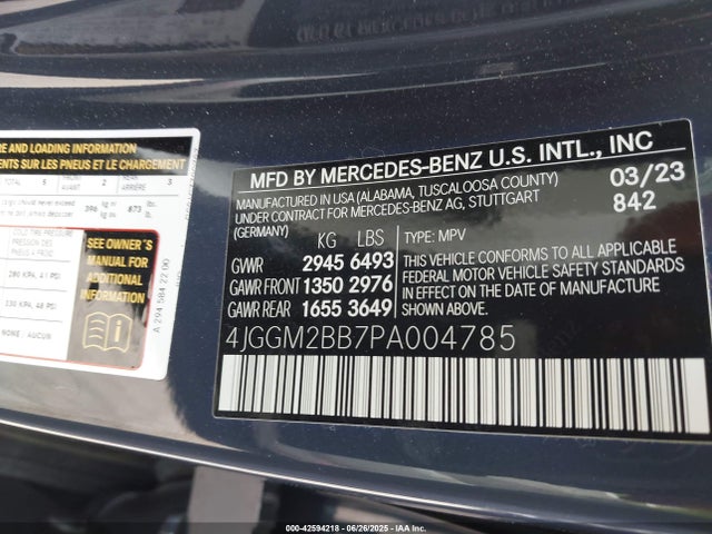 Mercedes-Benz ed 2023 4JGGM2BB7PA004785 Image 9