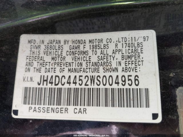 1998 ACURA INTEGRA JH4DC4452WS004956 Photo 8