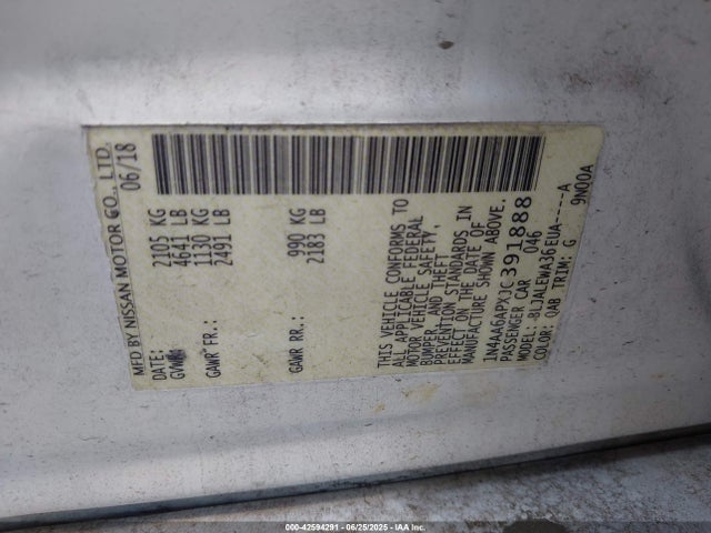 Nissan Maxima 2018 1N4AA6APXJC391888 Image 9