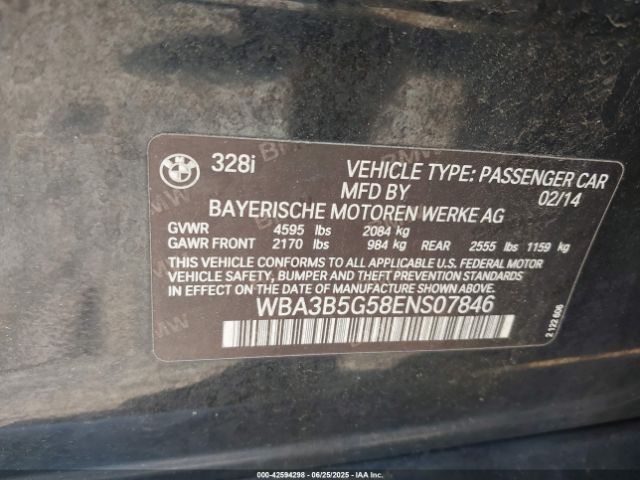 2014 BMW 328I WBA3B5G58ENS07846 Photo 8