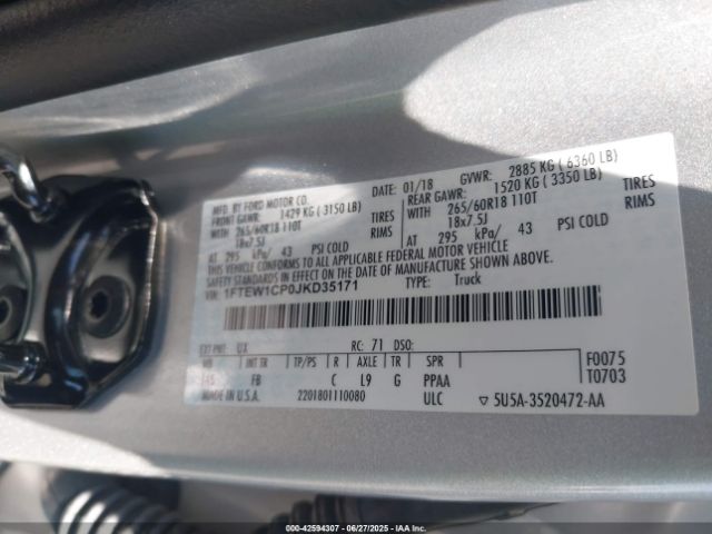 2018 FORD F-150 1FTEW1CP0JKD35171 Photo 8