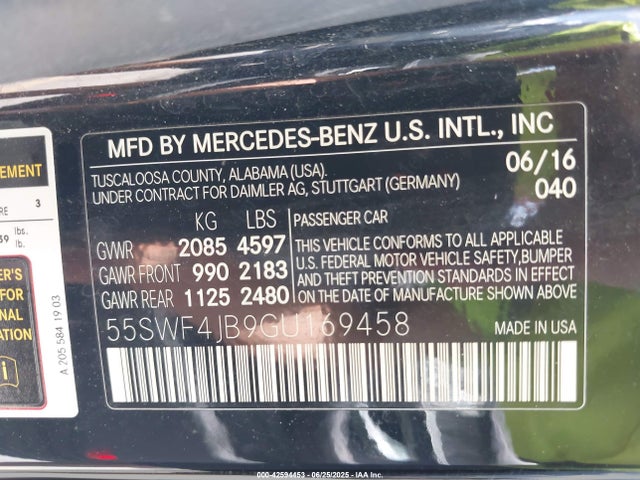 Mercedes-Benz 2016 2016 55SWF4JB9GU169458 Image 9