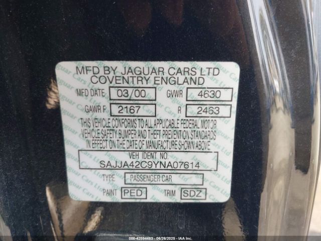 2000 JAGUAR XK8 SAJJA42C9YNA07614 Photo 8
