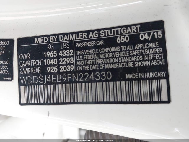 Mercedes-Benz CLA-Class 2015 WDDSJ4EB9FN224330 Image 9