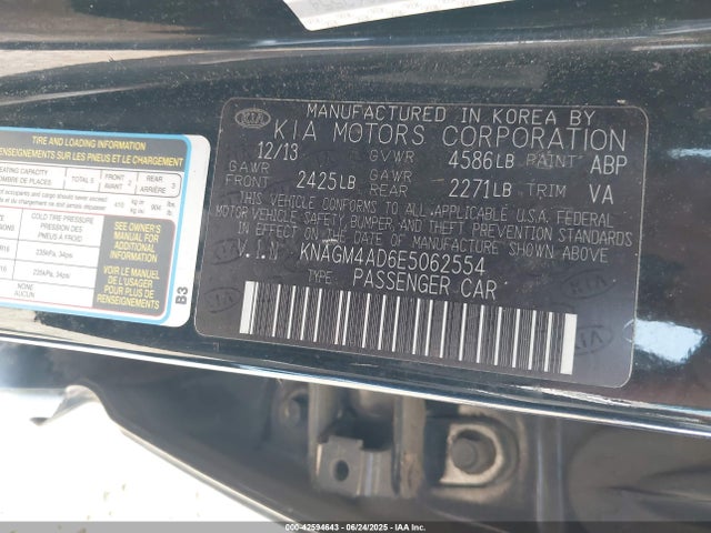 KNAGM4AD6E5062554 KIA dohc mpi theta ii