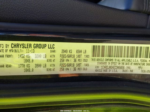 2014 DODGE DURANGO 1C4RDJAG4EC345826 Photo 8