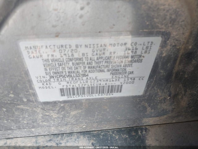 3N1CP5CV0LL537054 Nissan 2020