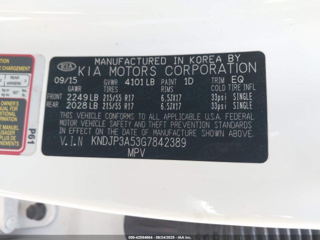 KNDJP3A53G7842389 KIA dohc gdi nu