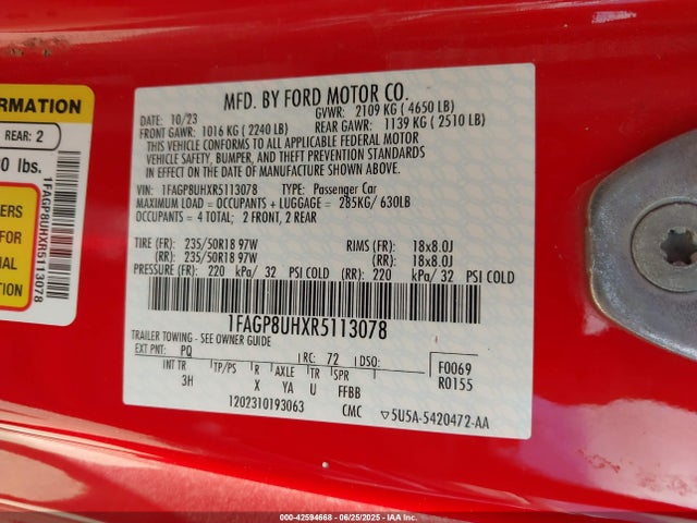 1FAGP8UHXR5113078 Ford 4v