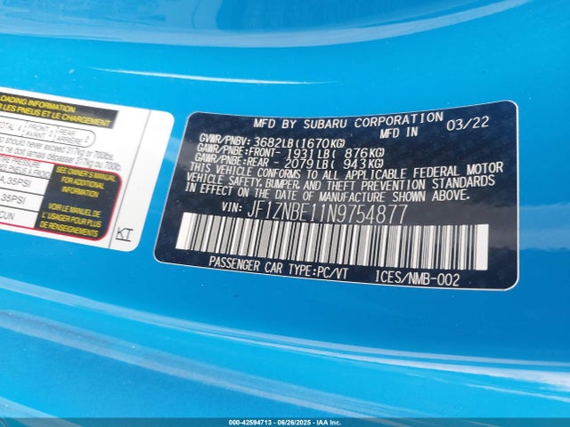 JF1ZNBE11N9754877 Toyota na