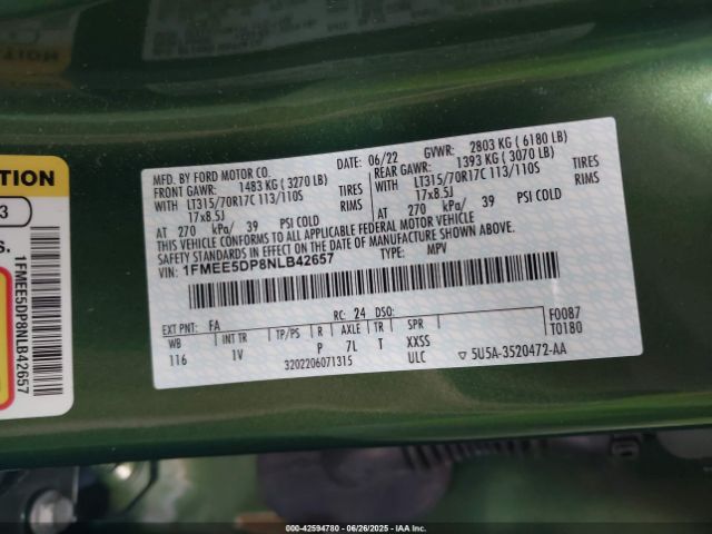 2022 FORD BRONCO 1FMEE5DP8NLB42657 Photo 8