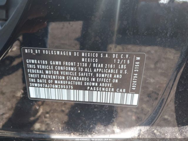 2016 VOLKSWAGEN JETTA 3VWD67AJ7GM295375 Photo 8