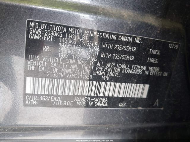2021 TOYOTA RAV4 2T3C1RFVXMC111658 Photo 8