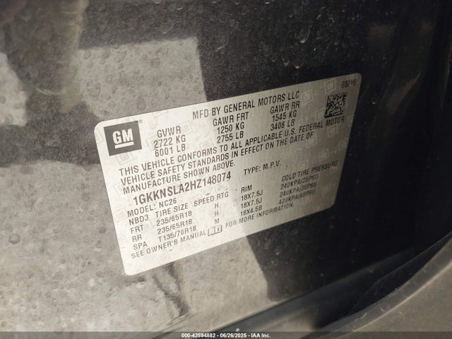 1GKKNSLA2HZ148074 GMC lcv - sidi: spark ignited direct injection, vvt: variable valve timing, dcvcp, e85 max, e0-e100, alum