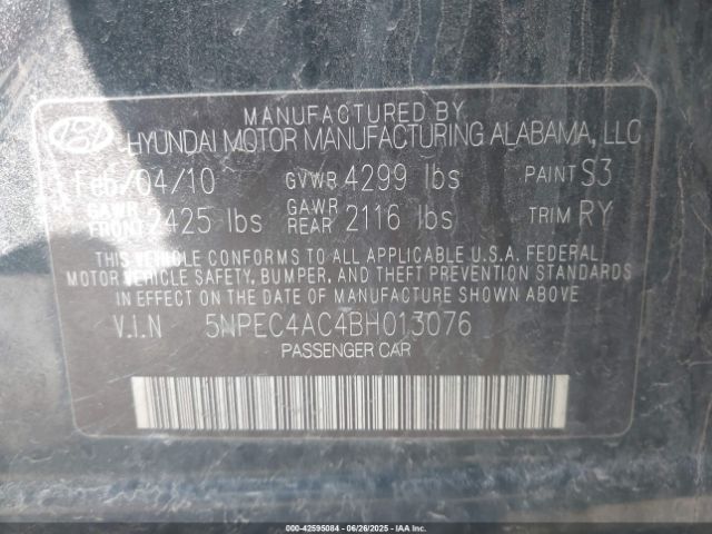 2011 HYUNDAI SONATA 5NPEC4AC4BH013076 Photo 8