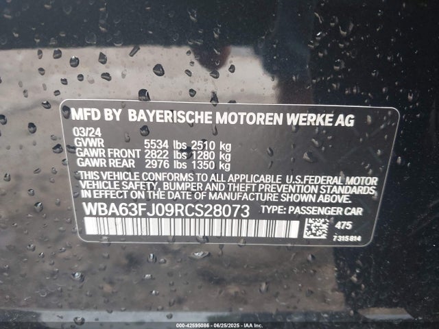 WBA63FJ09RCS28073 BMW 2024