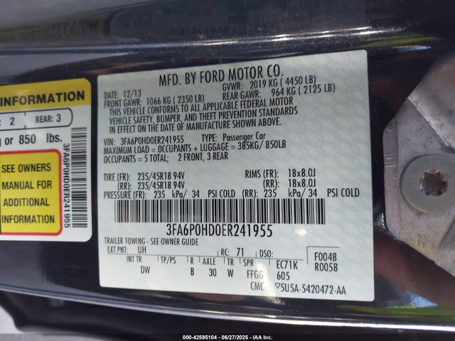 Ford 2014 2014 3FA6P0HD0ER241955 Image 9