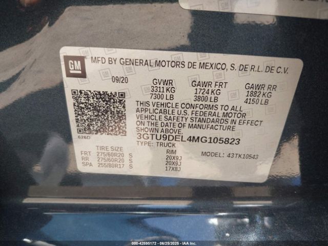2021 GMC SIERRA 1500 3GTU9DEL4MG105823 Photo 8