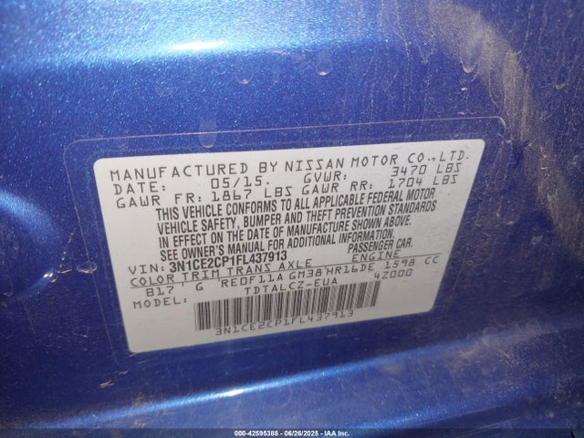 3N1CE2CP1FL437913 Nissan 2015