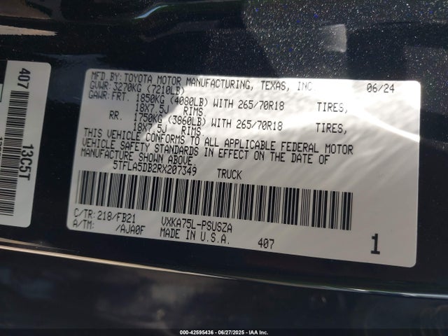 Toyota v35a-fts 2024 5TFLA5DB2RX207349 Image 9