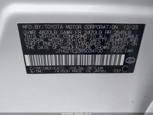 2024 LEXUS IS 350 JTHGZ1E23R5034100 Photo 8