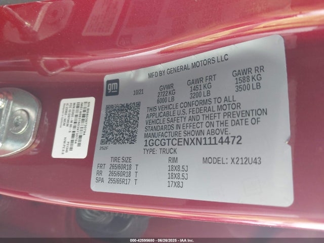 1GCGTCENXN1114472 Chevrolet lgz