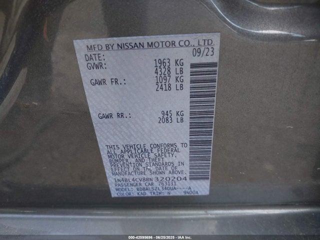 Nissan Altima 2024 1N4BL4CV8RN320204 Image 9