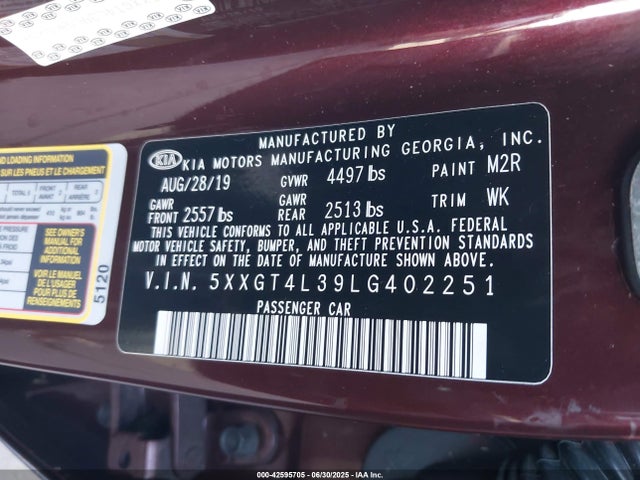 5XXGT4L39LG402251 KIA gdi