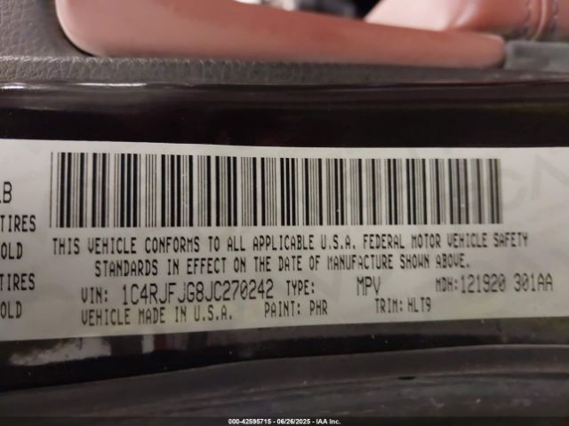 2018 JEEP GRAND CHEROKEE 1C4RJFJG8JC270242 Photo 8