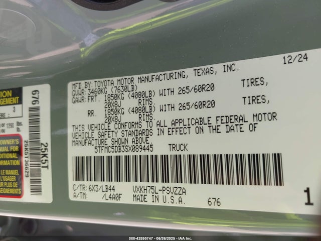5TFMC5DB3SX089445 Toyota v35a-fts