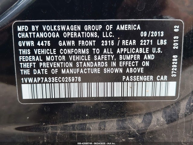 Volkswagen 2014 2014 1VWAP7A33EC025978 Image 9