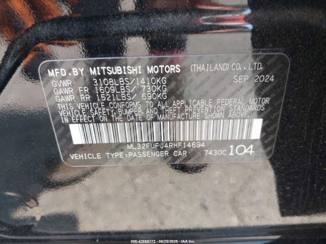 2024 MITSUBISHI MIRAGE G4 ML32FUFJ4RHF14694 Photo 8