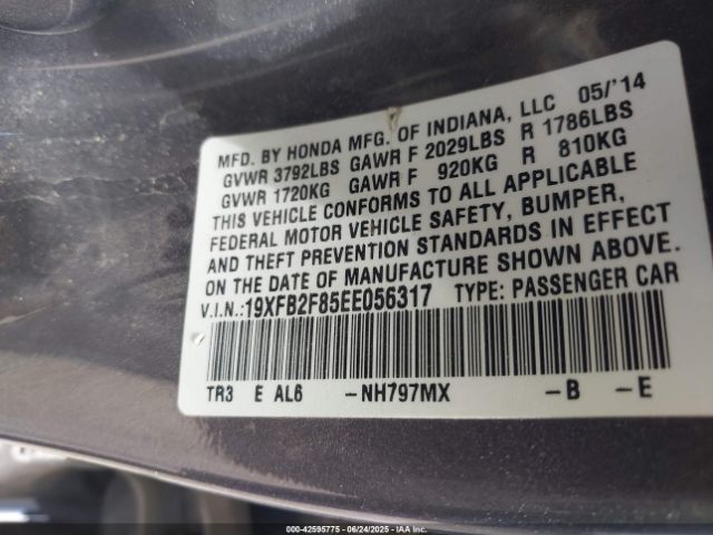 19XFB2F85EE056317 Honda r18z1