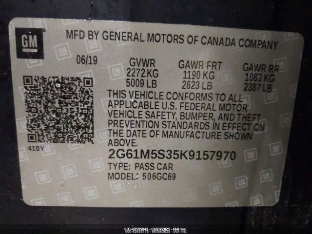 2G61M5S35K9157970 Cadillac lfx - sidi: spark ignited direct injection, vvt: variable valve timing, e85 max, alum
