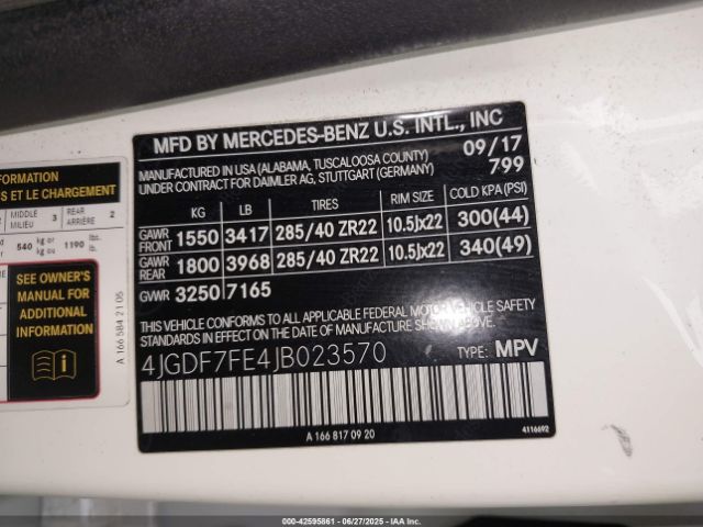 2018 MERCEDES-BENZ AMG GLS 63 4JGDF7FE4JB023570 Photo 8