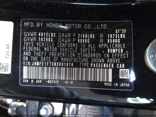 2022 HONDA CIVIC JHMFE1F7XNX001014 Photo 8