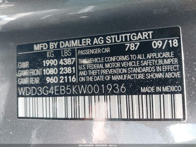 WDD3G4EB5KW001936 Mercedes-Benz m260
