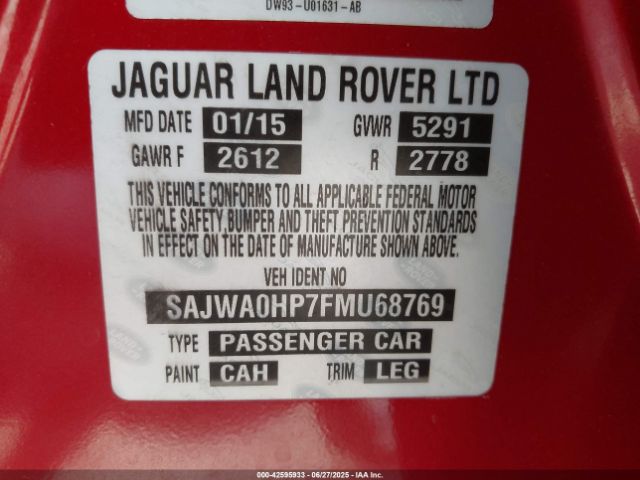 2015 JAGUAR XF SAJWA0HP7FMU68769 Photo 8