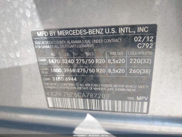 2012 MERCEDES-BENZ GL 450 4JGBF7BE6CA787202 Photo 8