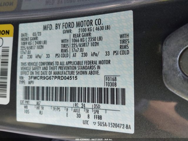 2023 FORD BRONCO SPORT 3FMCR9G67PRD04515 Photo 8