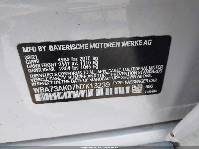 BMW 228I 2022 WBA73AK07N7K13239 Image 9
