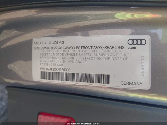 Audi A7 2019 WAUR2AF2XKN126305 Image 9