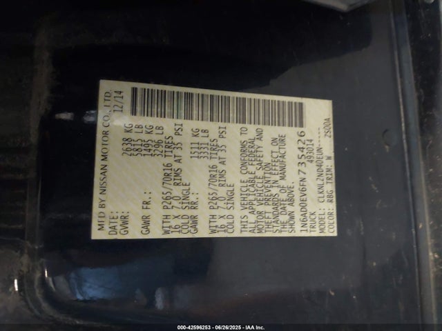 1N6AD0EV6FN735426 Nissan 2015