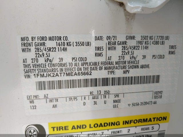 1FMJK2AT7MEA65662 Ford 3.5l gtdi