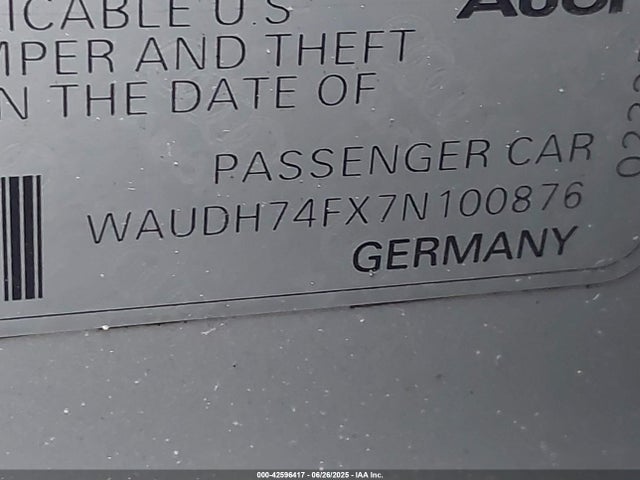 2007 AUDI A6 WAUDH74FX7N100876 Photo 8
